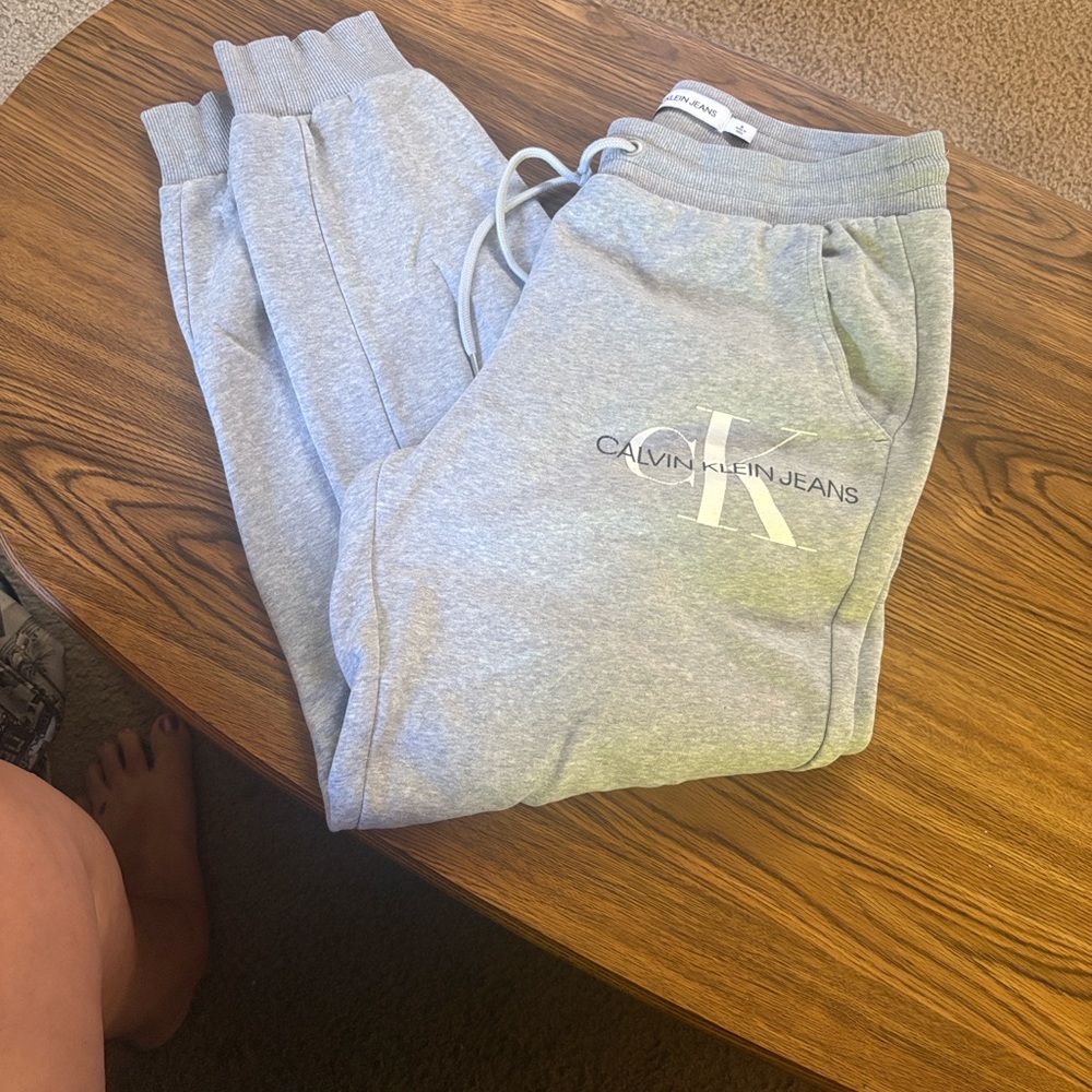 Calvin Klein Jeans Light Gray Kids Joggers